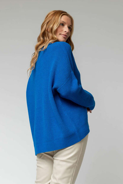 Cobalt Slouch V Neck Jumper