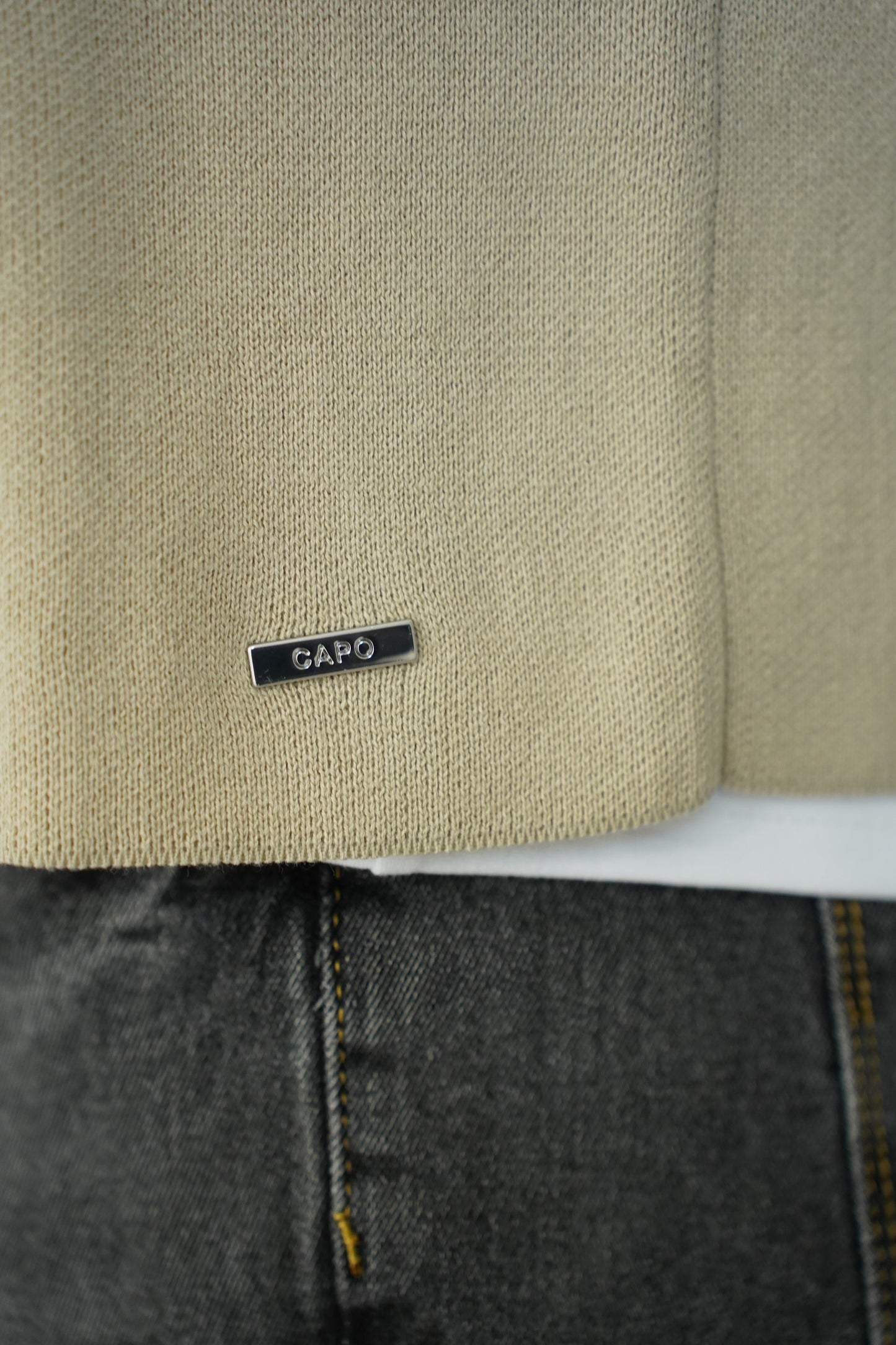 Capo Full Zip Double Pocket Cardigan - Stone