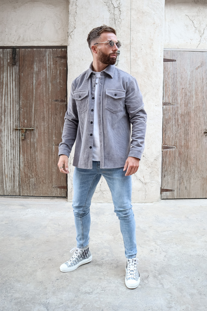 Capo CORD OVERSHIRT - Grey