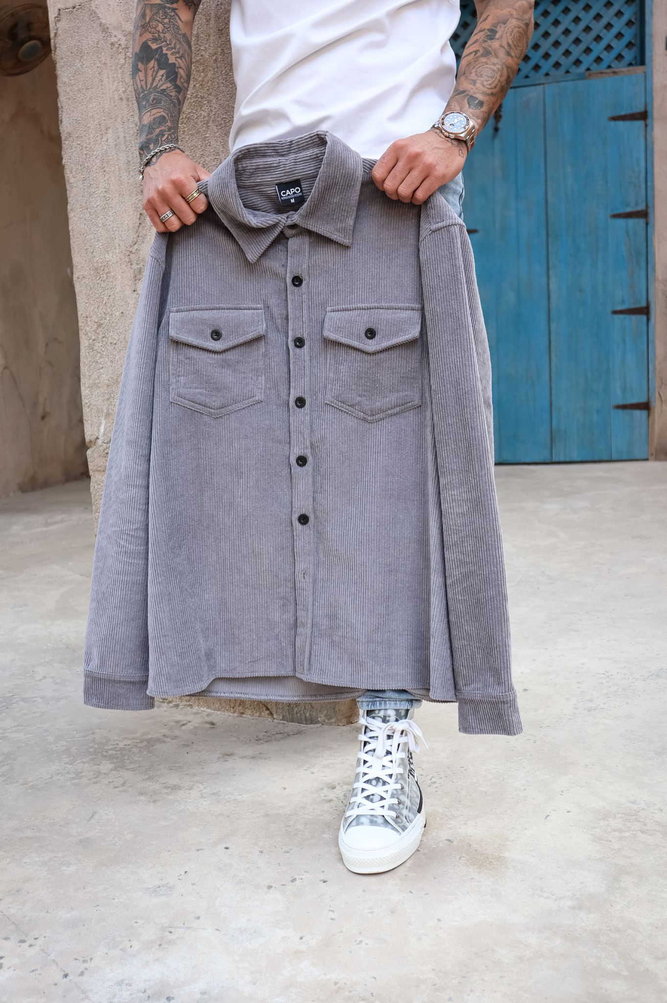 Capo CORD OVERSHIRT - Grey