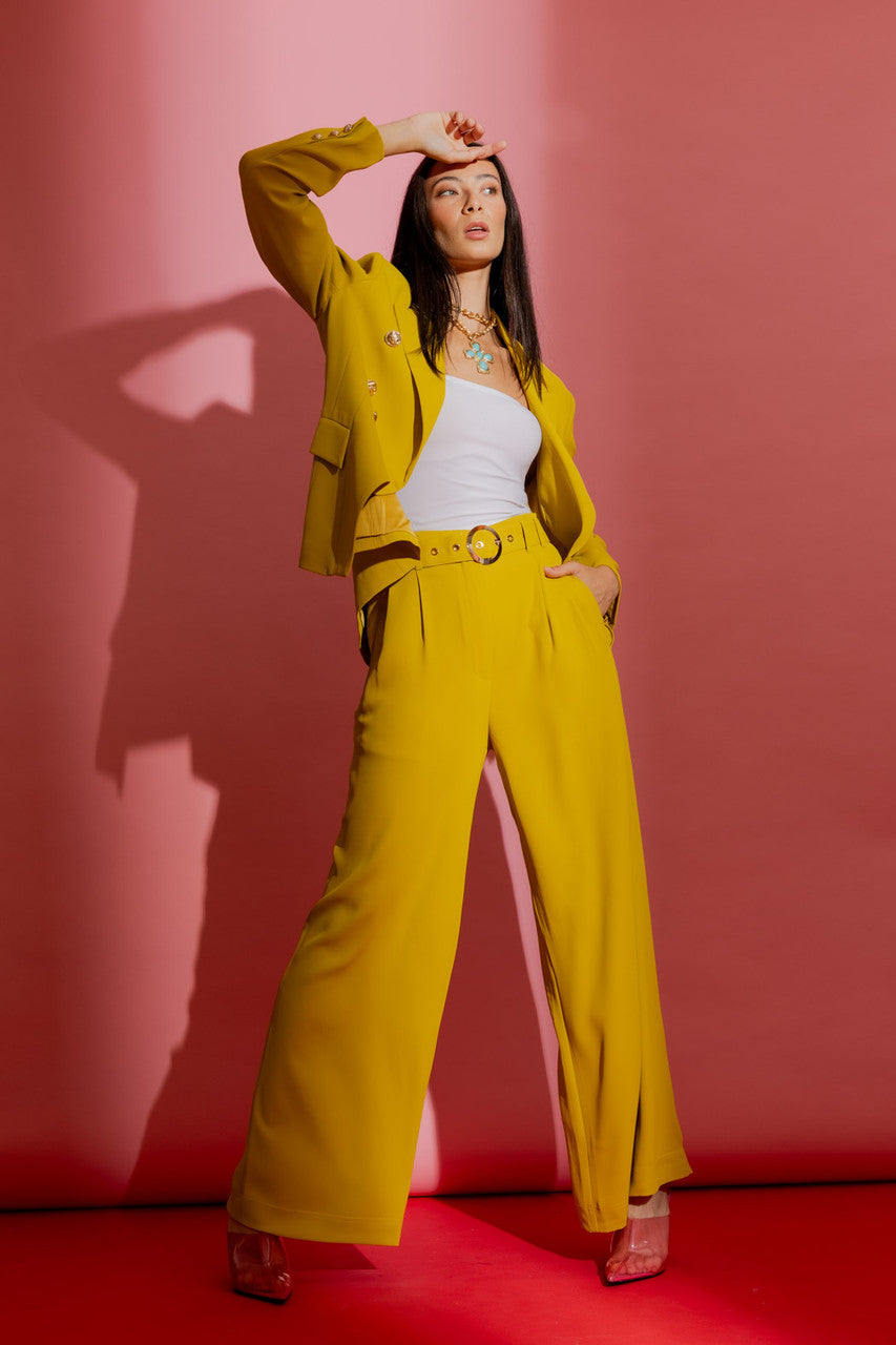 Charteuse Euro Cleo Pant Chartreuse