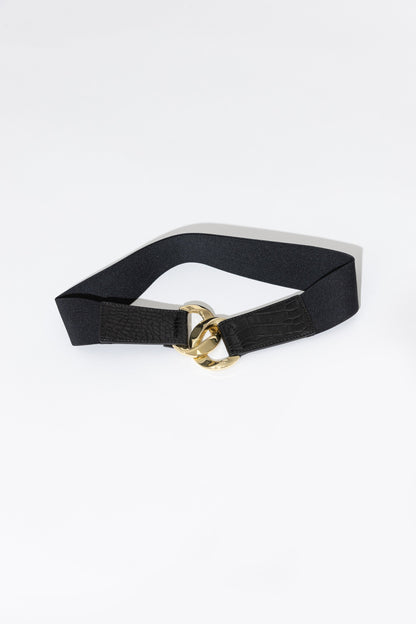 Gold Double Ring Elasticated Belt