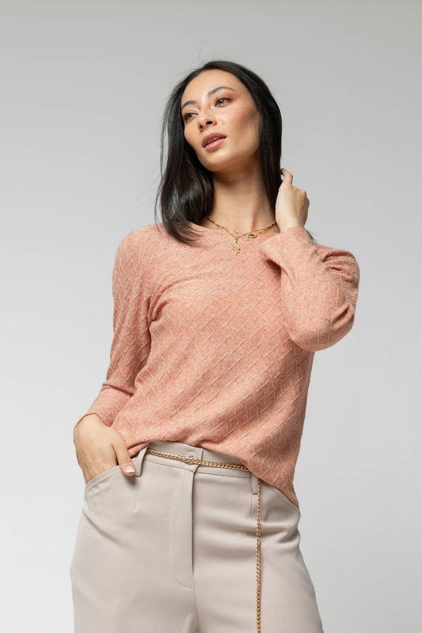 Coral Lurex Basic Top