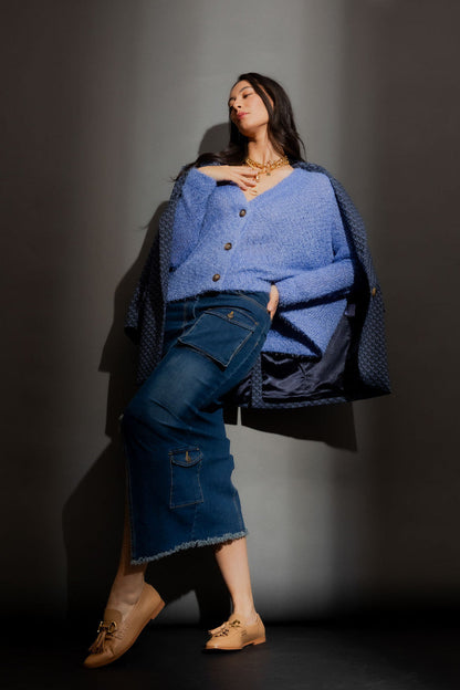 Cornflower Fluffy Wonder Cardigan
